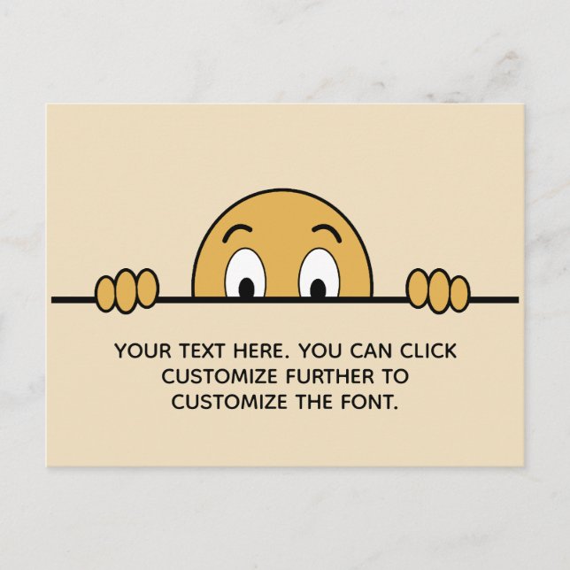 Lustigt Gömmande Ansikte Lägg till din text Vykort (Framsida)
