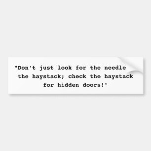 Lustigt Gömt dörrkonspiration i Haystack Bildekal