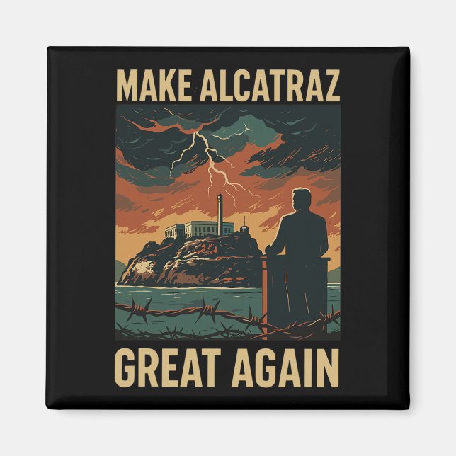 Lustigt Gör Alcatraz Underbar igen Sf Sten Alcatra Magnet (Framsidan)