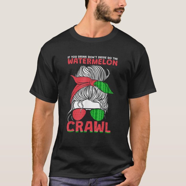 Lustigt gör Watermelon Crawl T Shirt (Framsida)