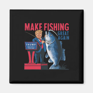 Lustigt göra fisket Underbart igen Trump Fisherman Magnet