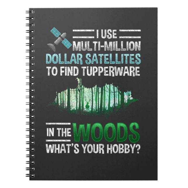 Lustigt GPS Geocache Wood Exdoor Geocaching Anteckningsbok (Framsidan)