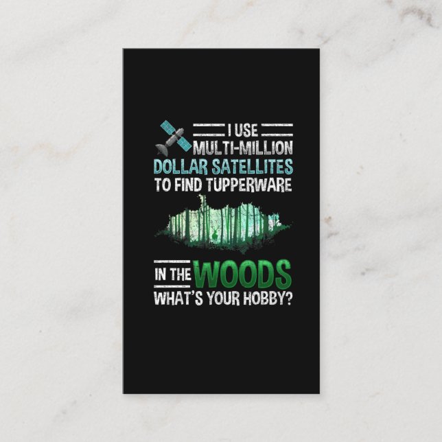 Lustigt GPS Geocache Wood Exdoor Geocaching Visitkort (Framsida)