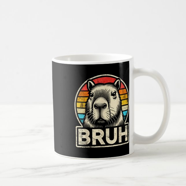 Lustigt grafikkort, Capybara Bruh för pojkar och f Kaffemugg (Höger)