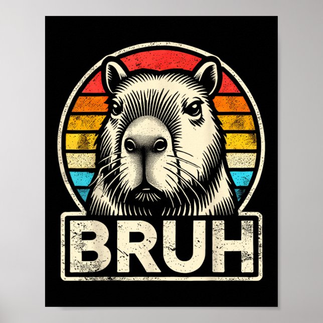 Lustigt grafikkort, Capybara Bruh för pojkar och f Poster (Framsidan)