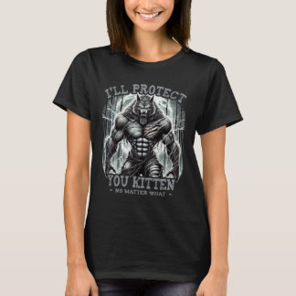 Lustigt grafiskt teve jag skyddar dig Kitten Alpha T Shirt