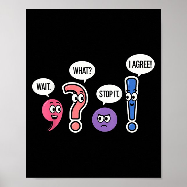 Lustigt Grammar Teacher väntar på vad som stoppar  Poster (Framsidan)
