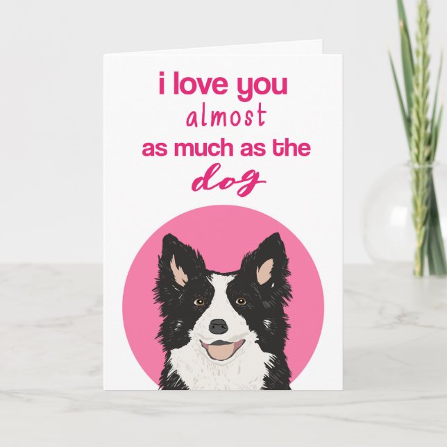 Lustigt Gräns Collie Valentine-kort Helgkort (Framsida)