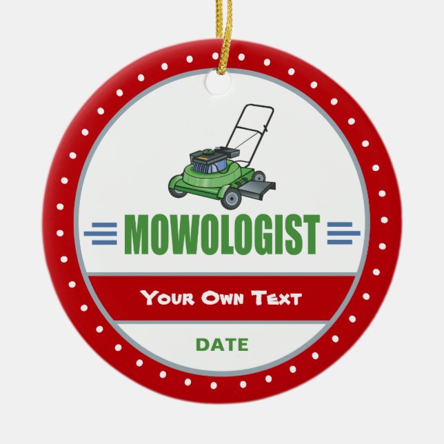 Lustigt Gräsmatta av gräs Julgransprydnad Keramik (Framsidan)