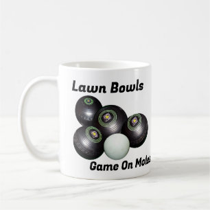 Lustigt Gräsmatta Bowls spelar på M...., kaffe Mug Kaffemugg