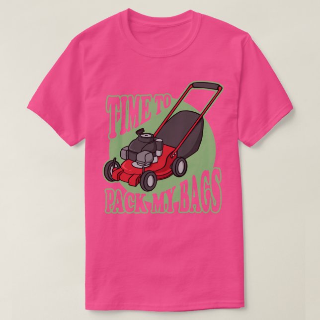 Lustigt Gräsmatta Mower Grass Cining and Bagging T Shirt (Design framsida)