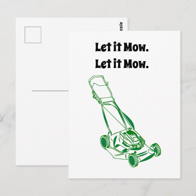 Lustigt Gräsmatta Mower-Tecknad - låt det bli desi Vykort (Fram/baksida)