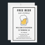 Lustigt gratis Beer Joke Simple Man 50:e födelseda Inbjudningar<br><div class="desc">Fira en milstolpe med denna humoristiska och minimalistiska födelsedagsinbjudan. Perfekt för en killes party, den här designen har ett fet, fräckt skämt om "FREE BEER" som säkert får ett skratt. Den enkla och moderna svarta och vita designen med en frodig bild av ölen mugg anger en roligt, en avslappnad för...</div>