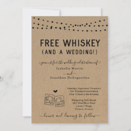 Lustigt gratis whisky och bröllopsinbjudan inbjudningar