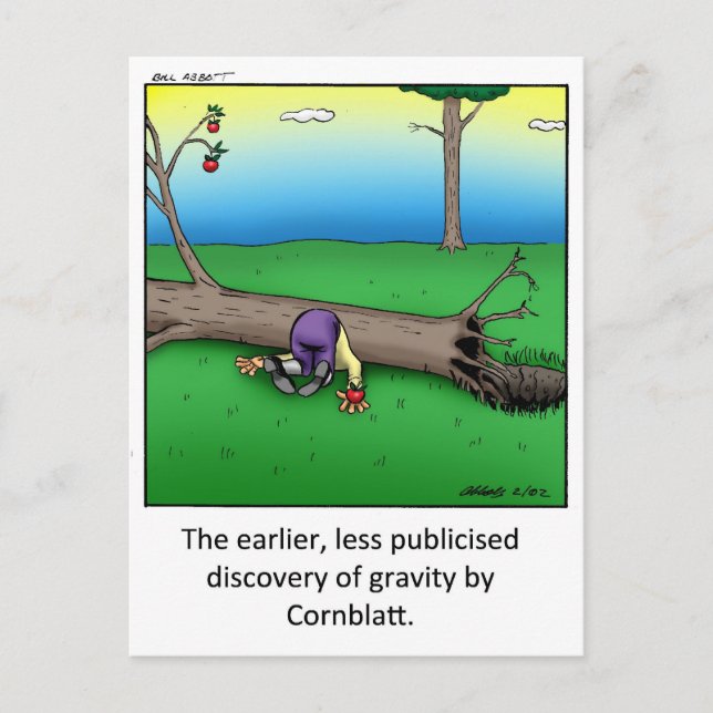 Lustigt Gravity Tecknad Art Gift! Vykort (Framsida)