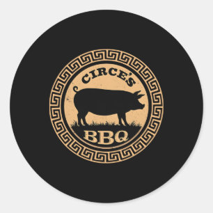 Lustigt grekiskt Mythology Circes Bbq Odyssey 1 Runt Klistermärke