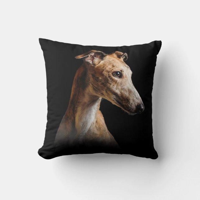 Lustigt greyhound Ansikte Greyhound Kudde (Framsida)