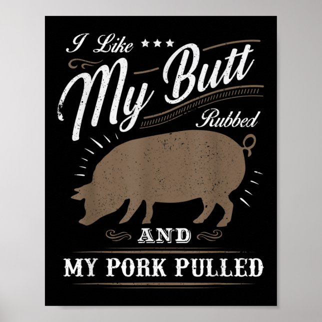 Lustigt grillar Bbq Jag gillar min Butt Rubbed_1 Poster (Framsidan)