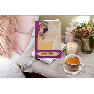 Lustigt grinande häst med dåliga tänder kommer bra kort