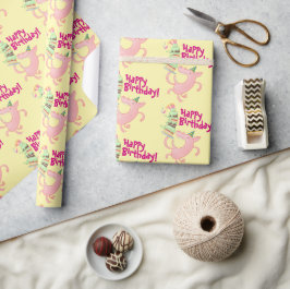 Lustigt Gris Grattis på födelsedagen! Giant Lagrar Presentpapper