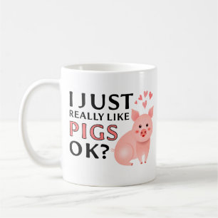 Lustigt Gris, jag gillar bara Verkligen som Grisar Kaffemugg