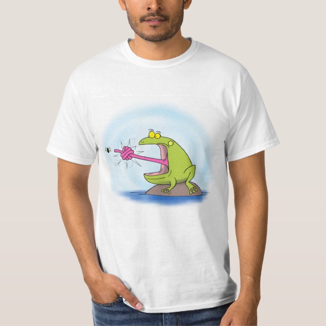 Lustigt groda tecknad. t-shirt (Framsida)
