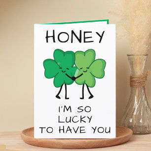 Lustigt Grönt Klöver St patrick's day Grattis på f Tack Kort