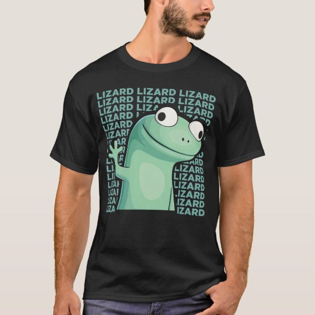 Lustigt grönt ödla ödla t shirt (Framsida)