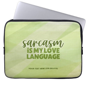 Lustigt Grönt Sarcasm Kärlek Language Modern Snark Laptop Fodral
