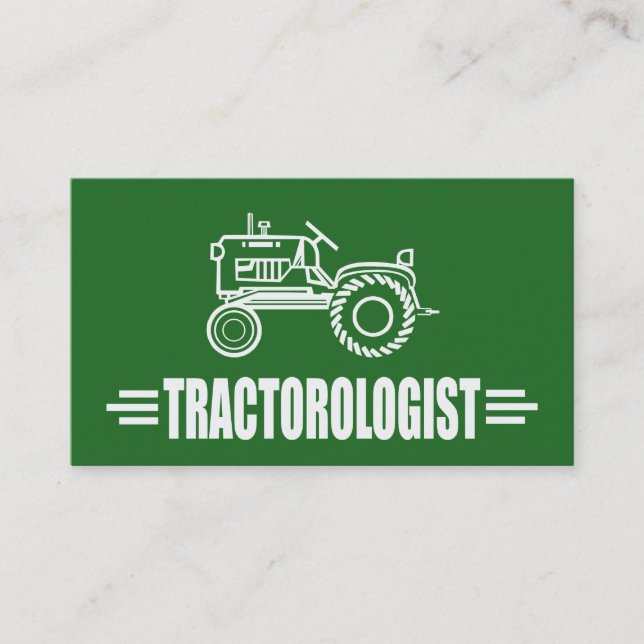 Lustigt Grönt Tractor Tractorolog Humous Visitkort (Framsida)