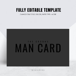 Lustigt Groomsman Frieri Man Card Black på svart