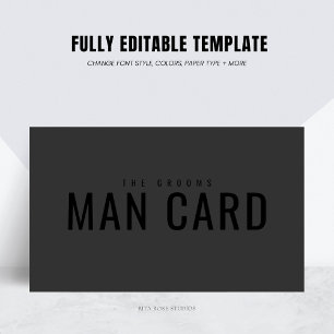 Lustigt Groomsman Frieri Man Card Black på svart