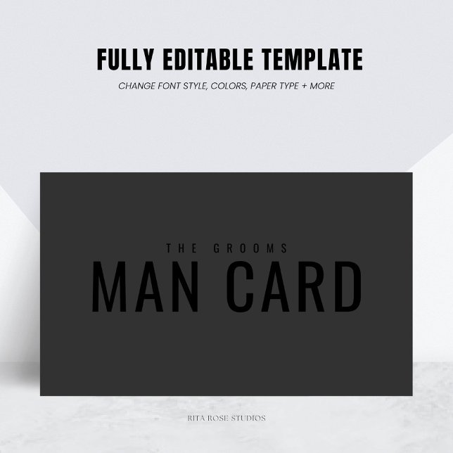 Lustigt Groomsman Frieri Man Card Black på svart (Skapare uppladdad)