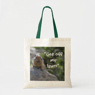 Lustigt Ground Squirrel skriker av från min Gräsma Tygkasse