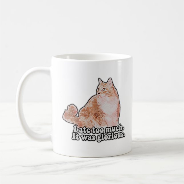 Lustigt grumligt kattminne för katt och kattunge ä kaffemugg (Vänster)