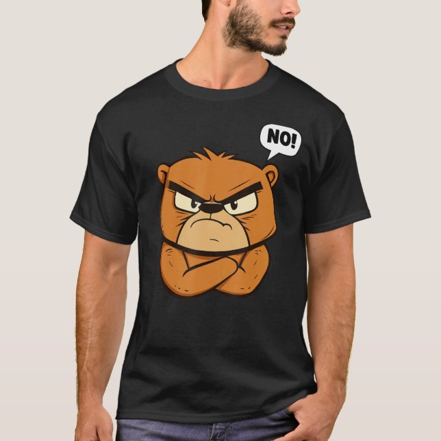 Lustigt Grumpy Bear - Nej! T Shirt (Framsida)