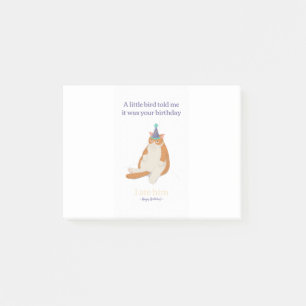 Lustigt grumpy Birthday Cat, Grattis på födelsed Post-it Block