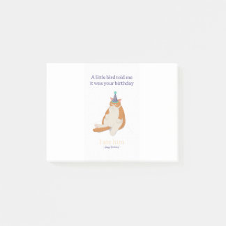 Lustigt grumpy Birthday Cat, Grattis på födelsedag Post-it Block