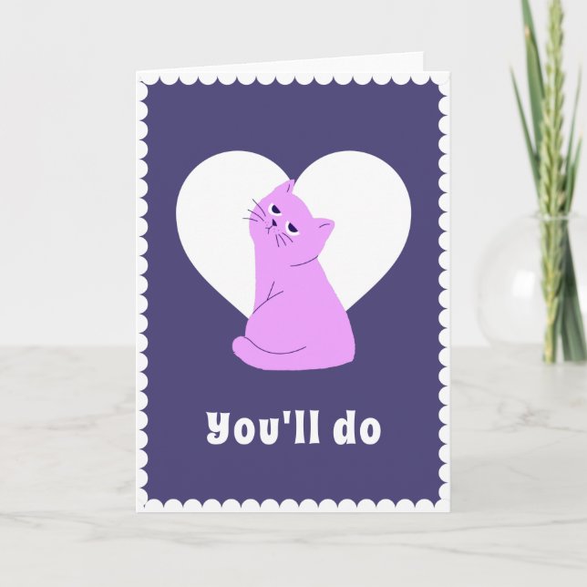Lustigt grumpy Cat Anti-Valentine Day Sarcastic Kort (Framsida)