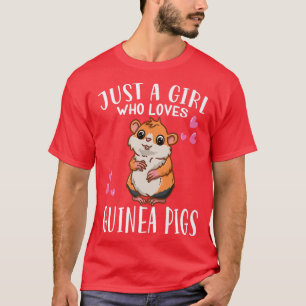 Lustigt Guinea Gris Älskare Bara en flicka som Kär T Shirt