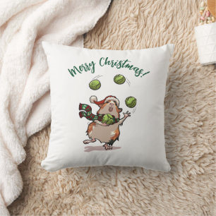 Lustigt Guinea Gris God jul! Juggler Tecknad Kudde
