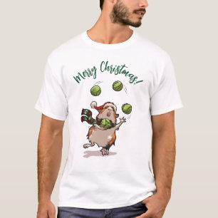 Lustigt Guinea Gris God jul! Juggler Tecknad T Shirt