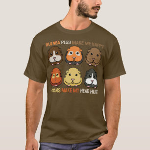 Lustigt Guinea Grisar gör mig Lycklig Women Manar T Shirt