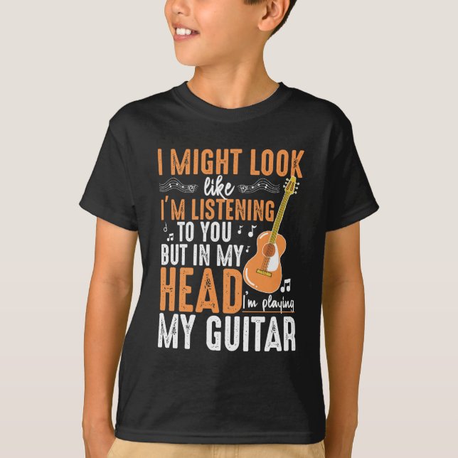 Lustigt Guitar Beroende musiker Guitarist Player T Shirt (Framsida)