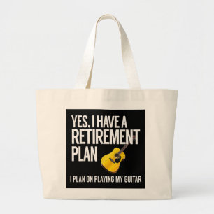 Lustigt Guitar Player Pension Gift Jumbo Tygkasse