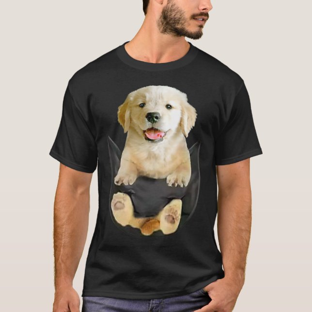 Lustigt Gul lab i Pocket Labrador Retriever_1 T Shirt (Framsida)