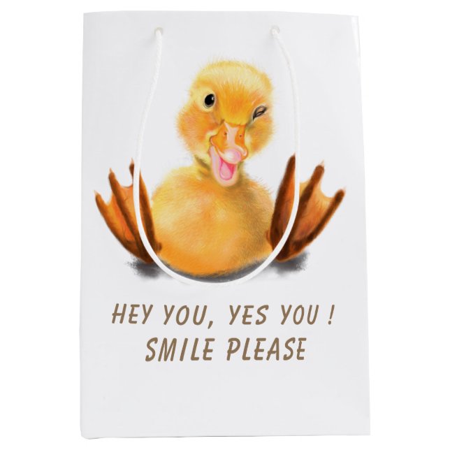 Lustigt Gult Duckling Playful Wink Bag Smile (Framsidan)