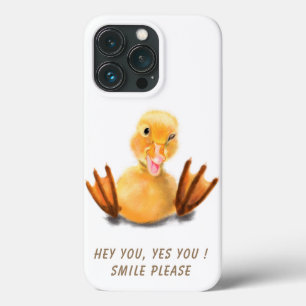 Lustigt Gult Duckling Playful Wink Lycklig Smile