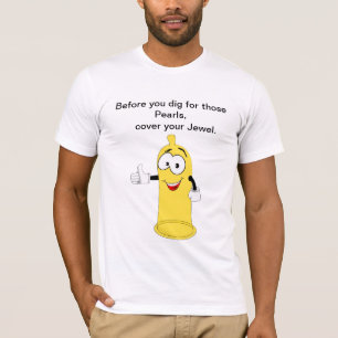 Lustigt gult kondomskämt t shirt