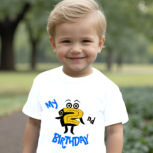 Lustigt gult nummer två t shirt